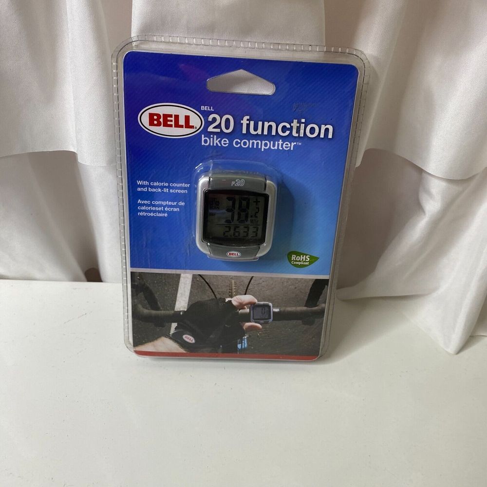 Bell 20 Function Gray/Silver Calorie Counter & Backlit Screen Bike Computer New